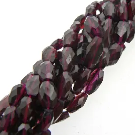 Garnet Faceted Oval Beads 15" Strand