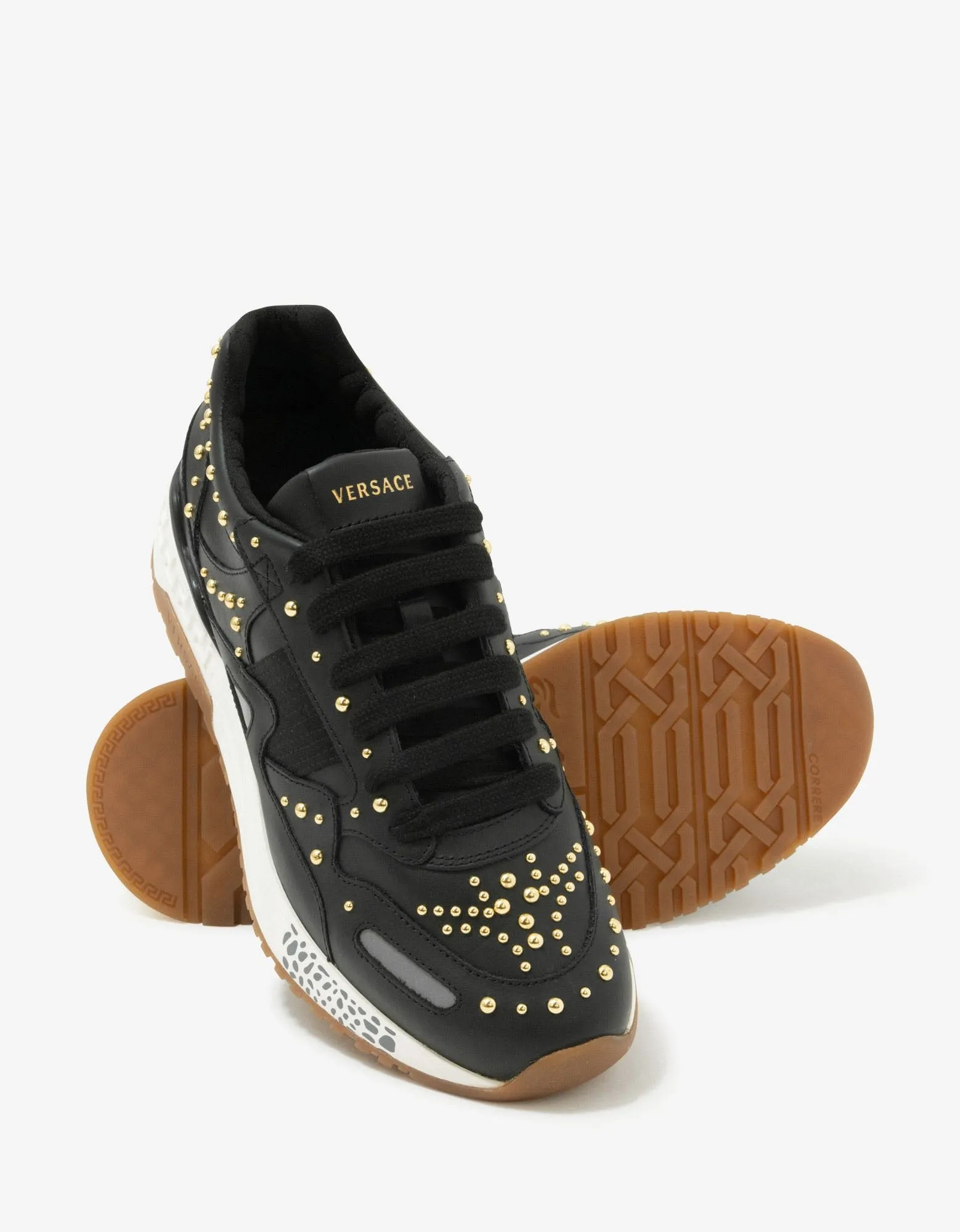 Achilles Black Studded Trainers