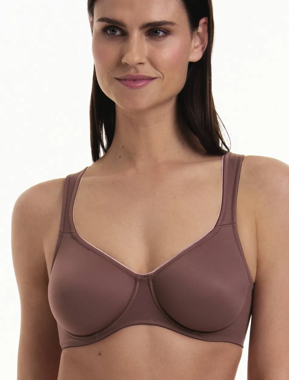 Anita Rosa Faia Twin Seamless Comfort Underwire Bra, Berry | Berry Rosa Faia Twin Bras