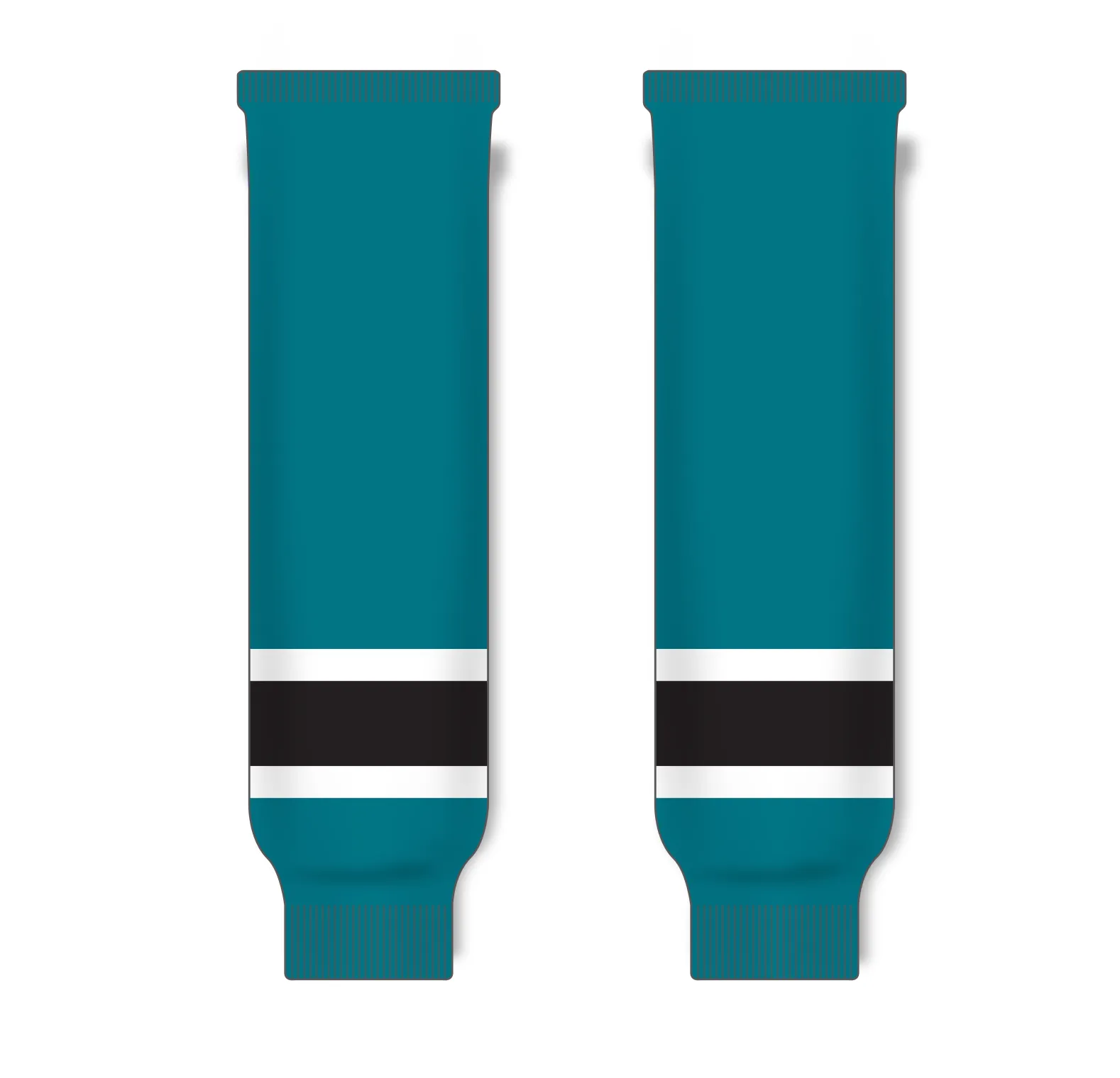 Athletic Knit (AK) HS630-457 Pacific Teal/White/Black Knit Ice Hockey Socks