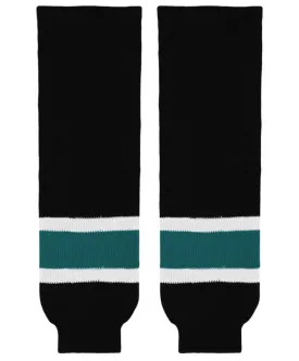 Athletic Knit (AK) HS630-634 2008 San Jose Sharks Third Black Knit Ice Hockey Socks