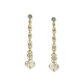 Beaded Champagne Crystal Earrings