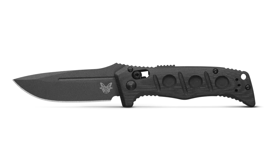 BENCHMADE MINI AUTO ADAMAS 2730GY-1 3.25" GRAY CPM-CRUWEAR BLACK G-10 HANDLE