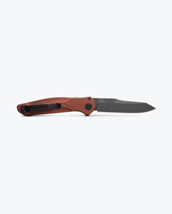 BENCHMADE OSBORNE AUTO 9400BK-03 3.4" DLC BATTLEWASH CPM-MAGNACUT BURNT COPPER ALUMINUM HANDLES