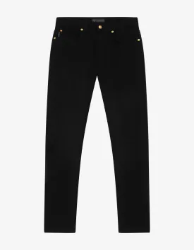 Black Barocco Embroidery Slim Jeans -