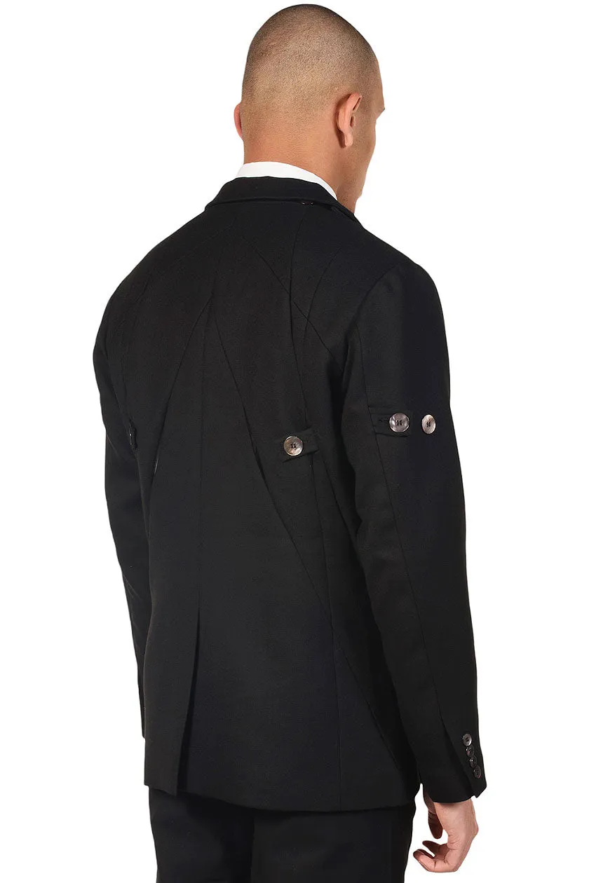 Black Stitched Hollow Blazer