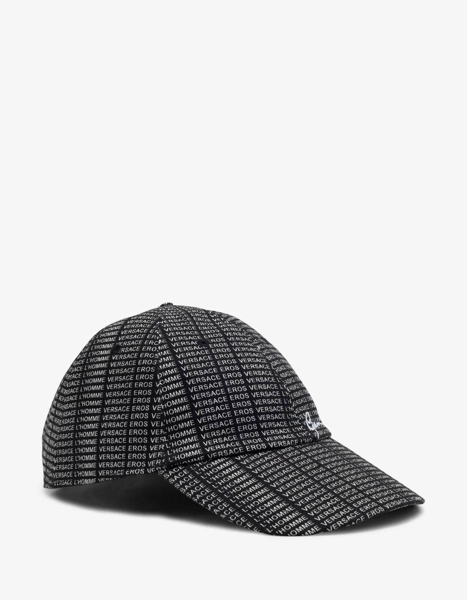 Black Versace Eros Print Cap