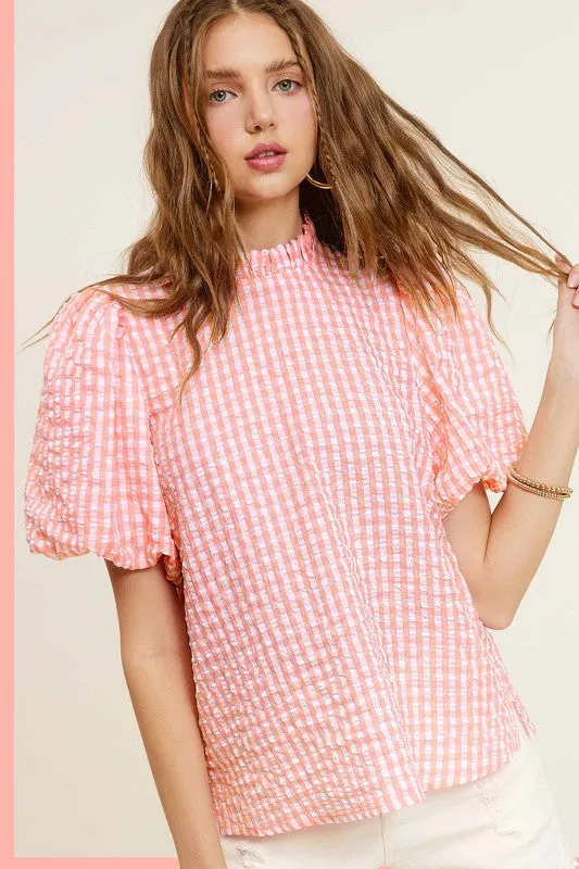 Brooke Gingham Print Top