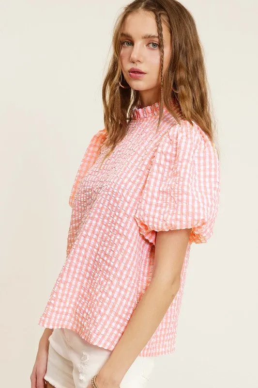 Brooke Gingham Print Top