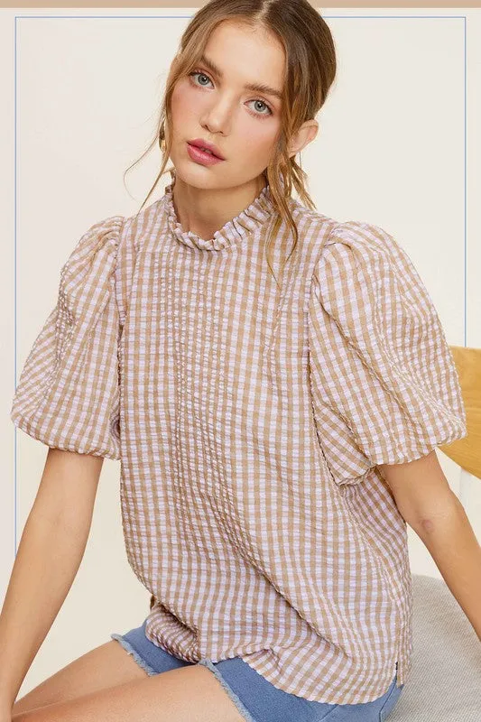 Brooke Gingham Print Top