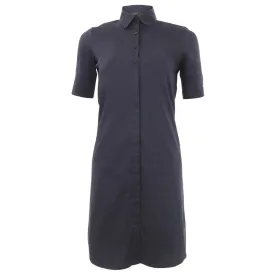 Button Down Short Sleeve Shirtdress - Navy