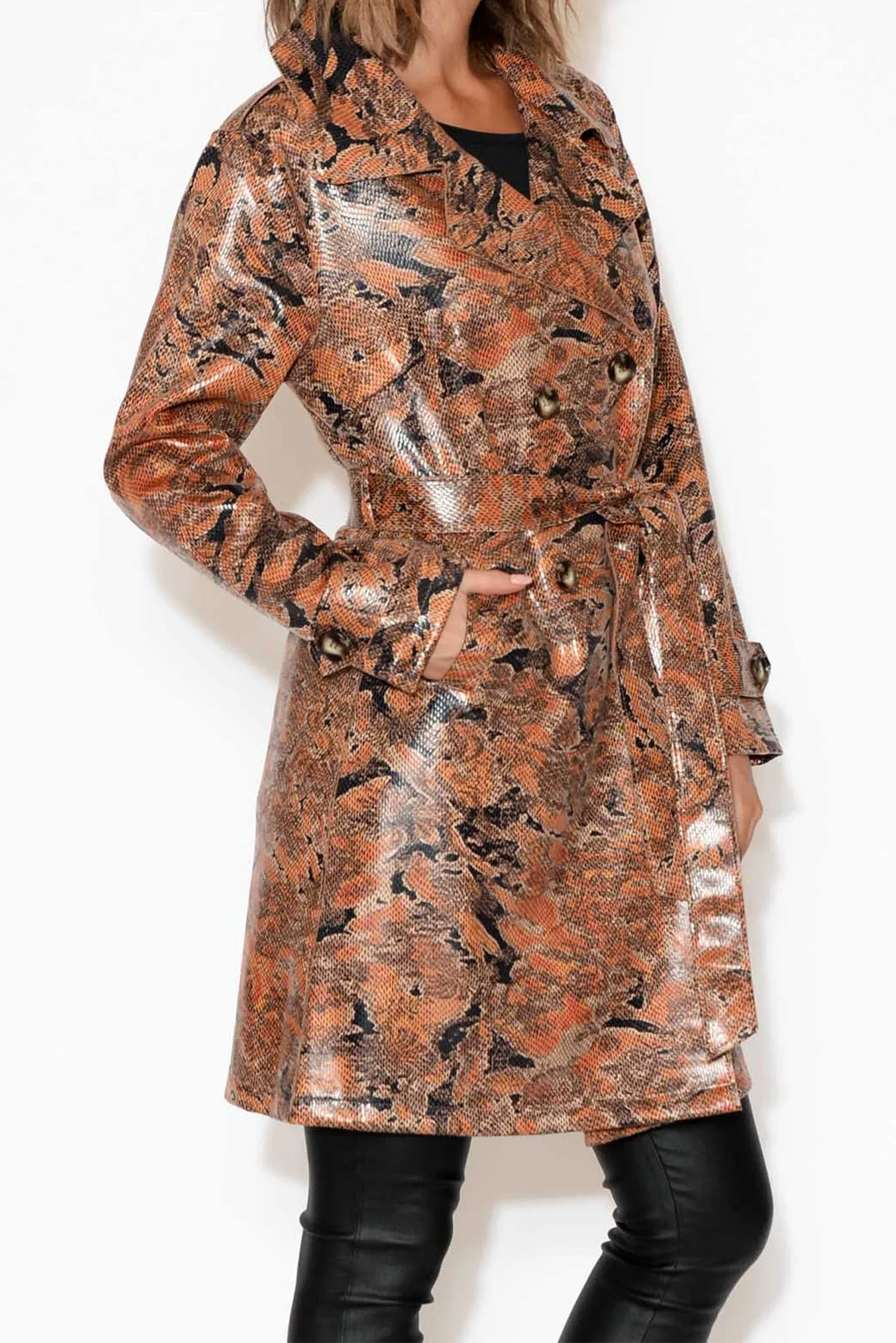 Carissa Tan Snake Coat