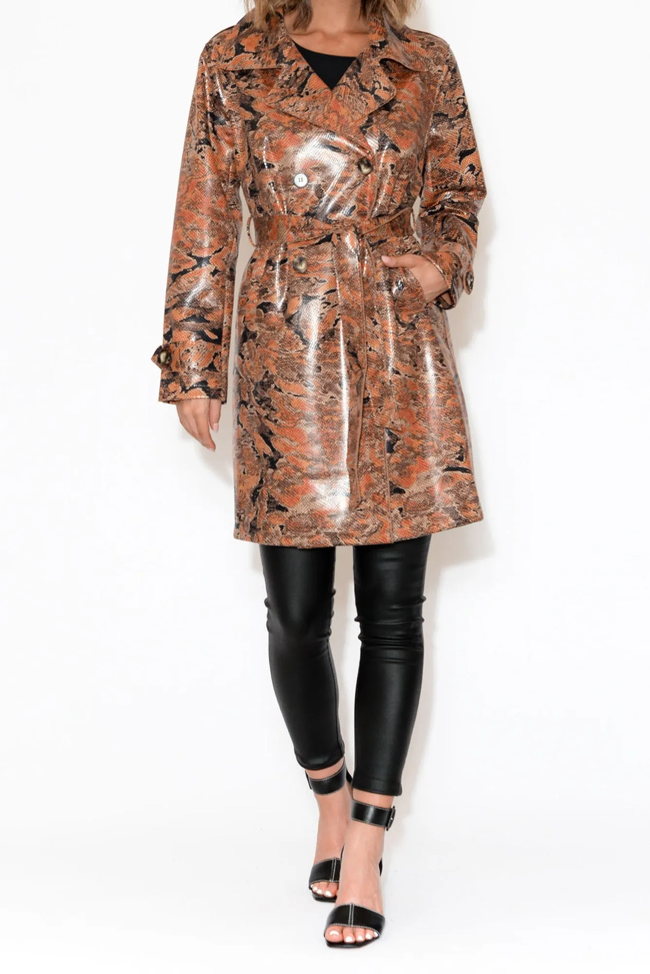 Carissa Tan Snake Coat