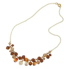 Champagne Clustered Crystal Necklace