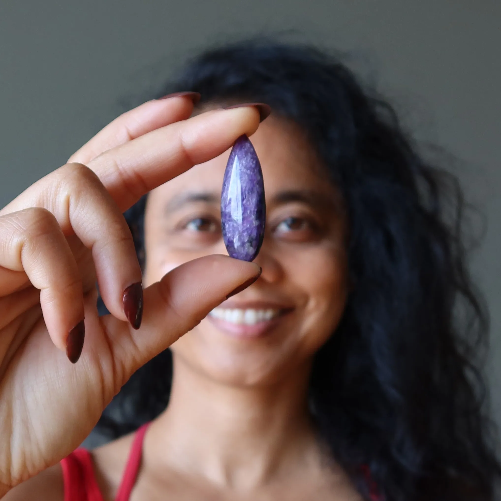 Charoite Pocket Stone Cabochon Exquisite Purple Shimmer