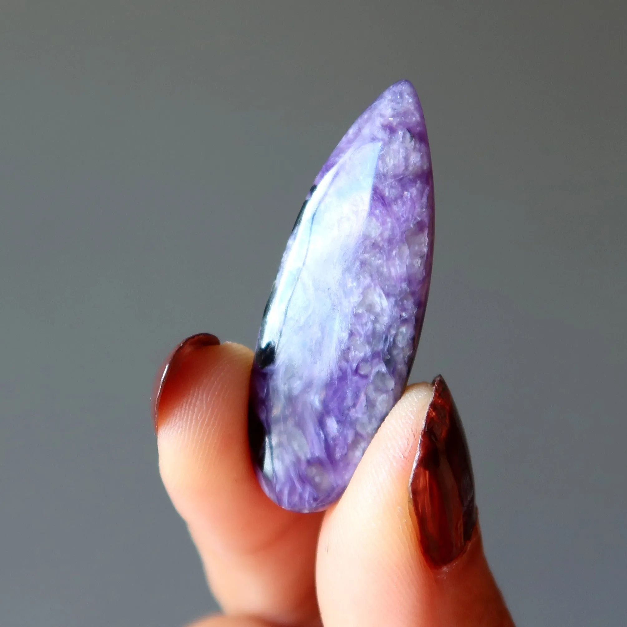 Charoite Pocket Stone Cabochon Exquisite Purple Shimmer