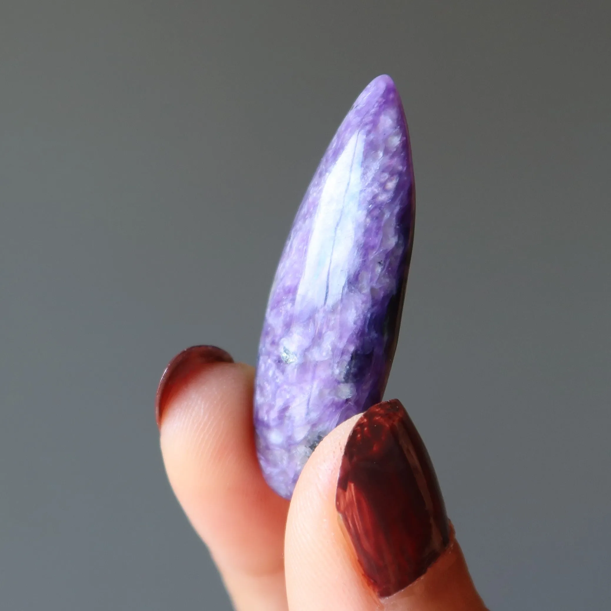 Charoite Pocket Stone Cabochon Exquisite Purple Shimmer