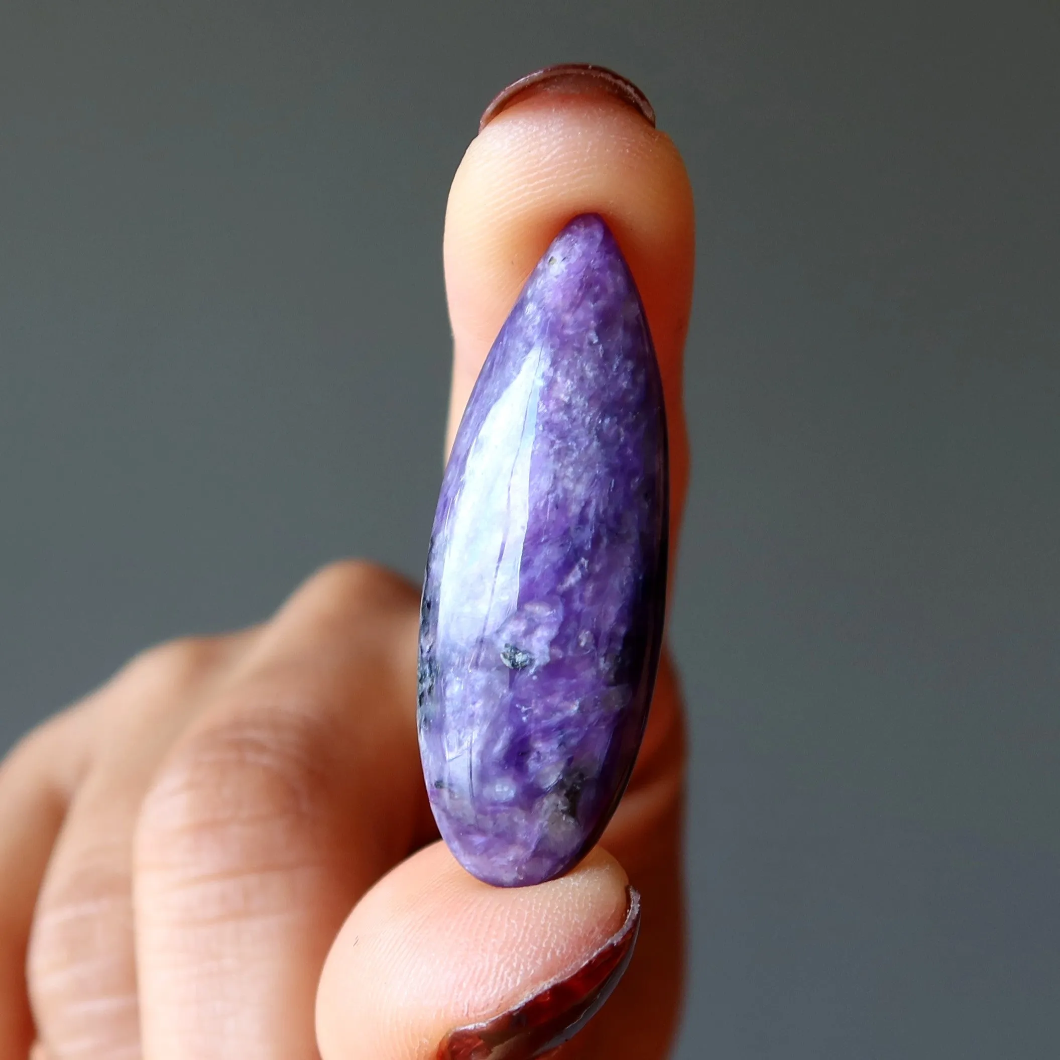 Charoite Pocket Stone Cabochon Exquisite Purple Shimmer