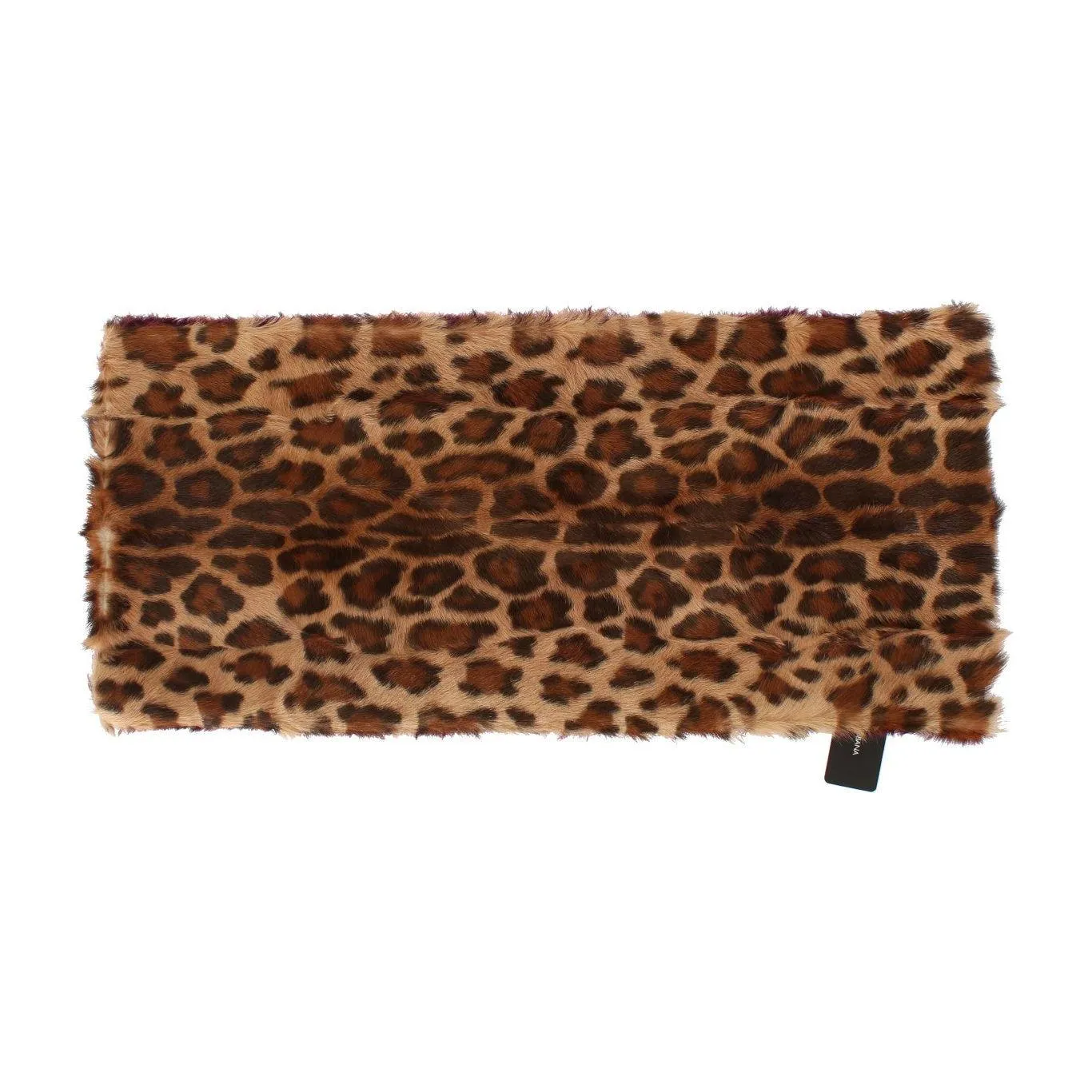 Dolce & Gabbana Exquisite Leopard Print Lambskin Fur Scarf