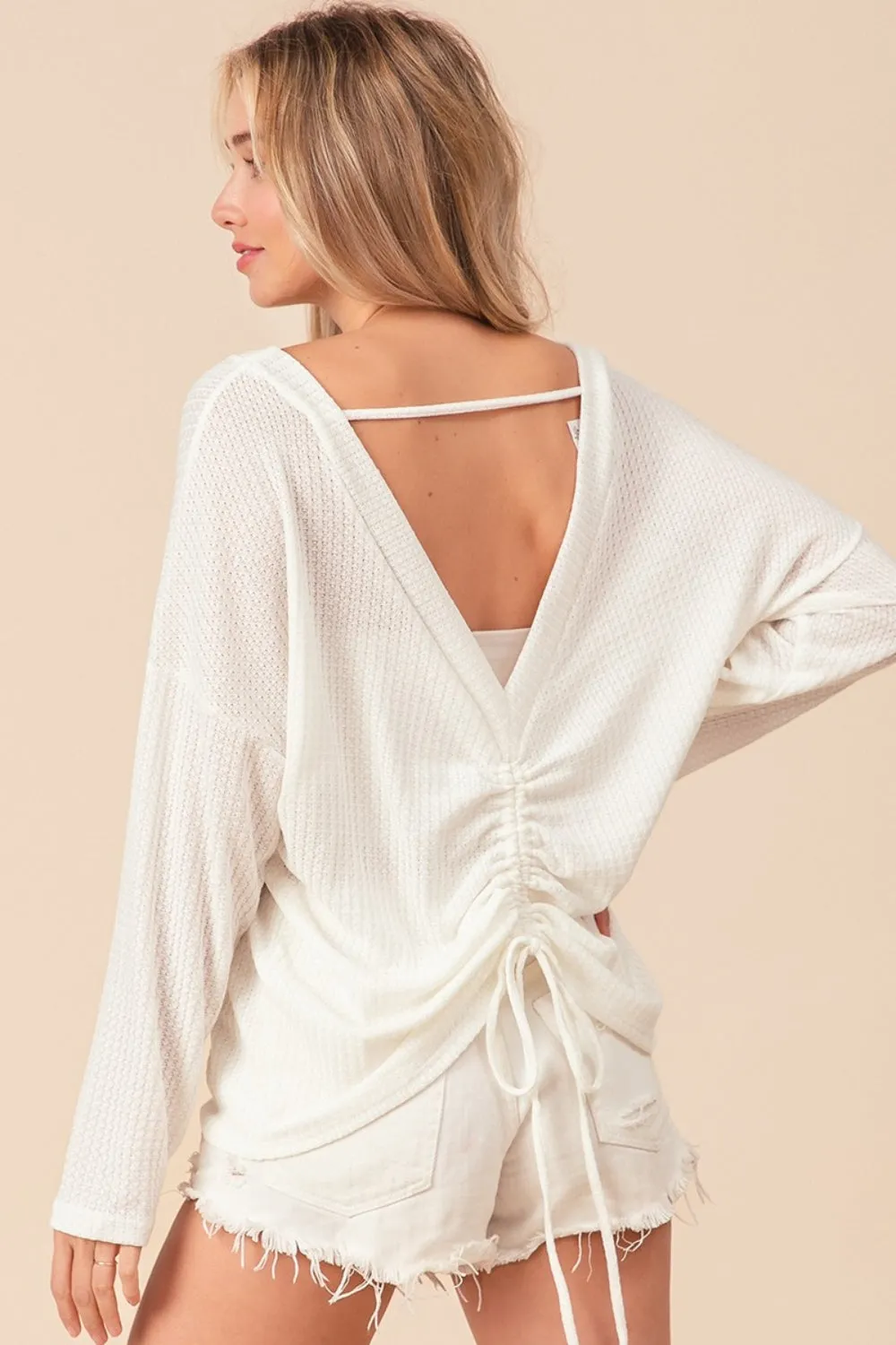 Donna Backless Drawstring T-Shirt