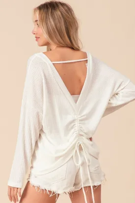 Donna Backless Drawstring T-Shirt