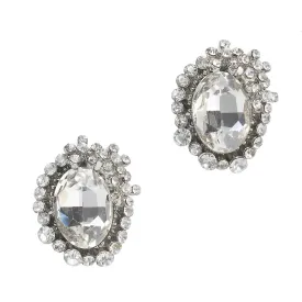 Elena  Oval Swarovski Crystal Flower Earring