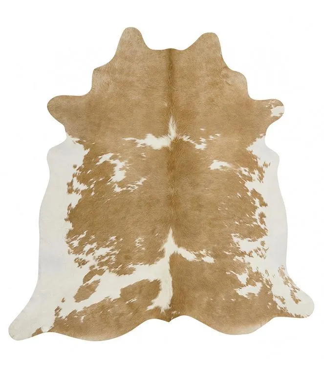 Exquisite Natural Cow Hide Beige White