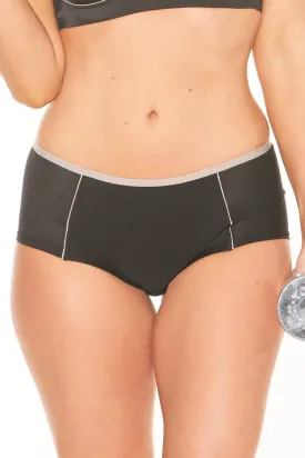 Fit Fully Yours Pauline Boyshort Panty, Black/Grey