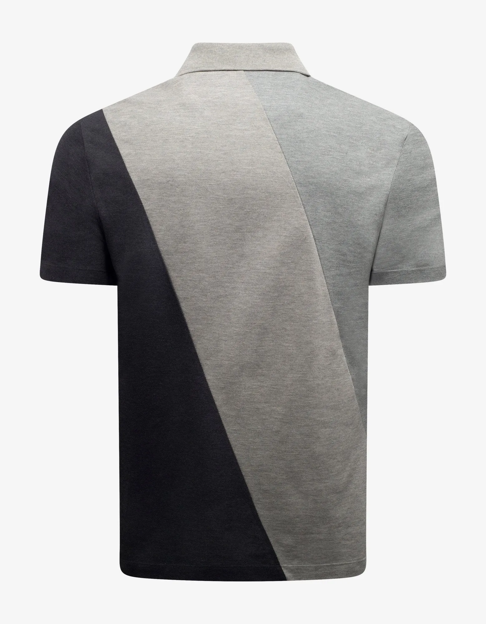 Grey Patchwork Logo Polo T-Shirt