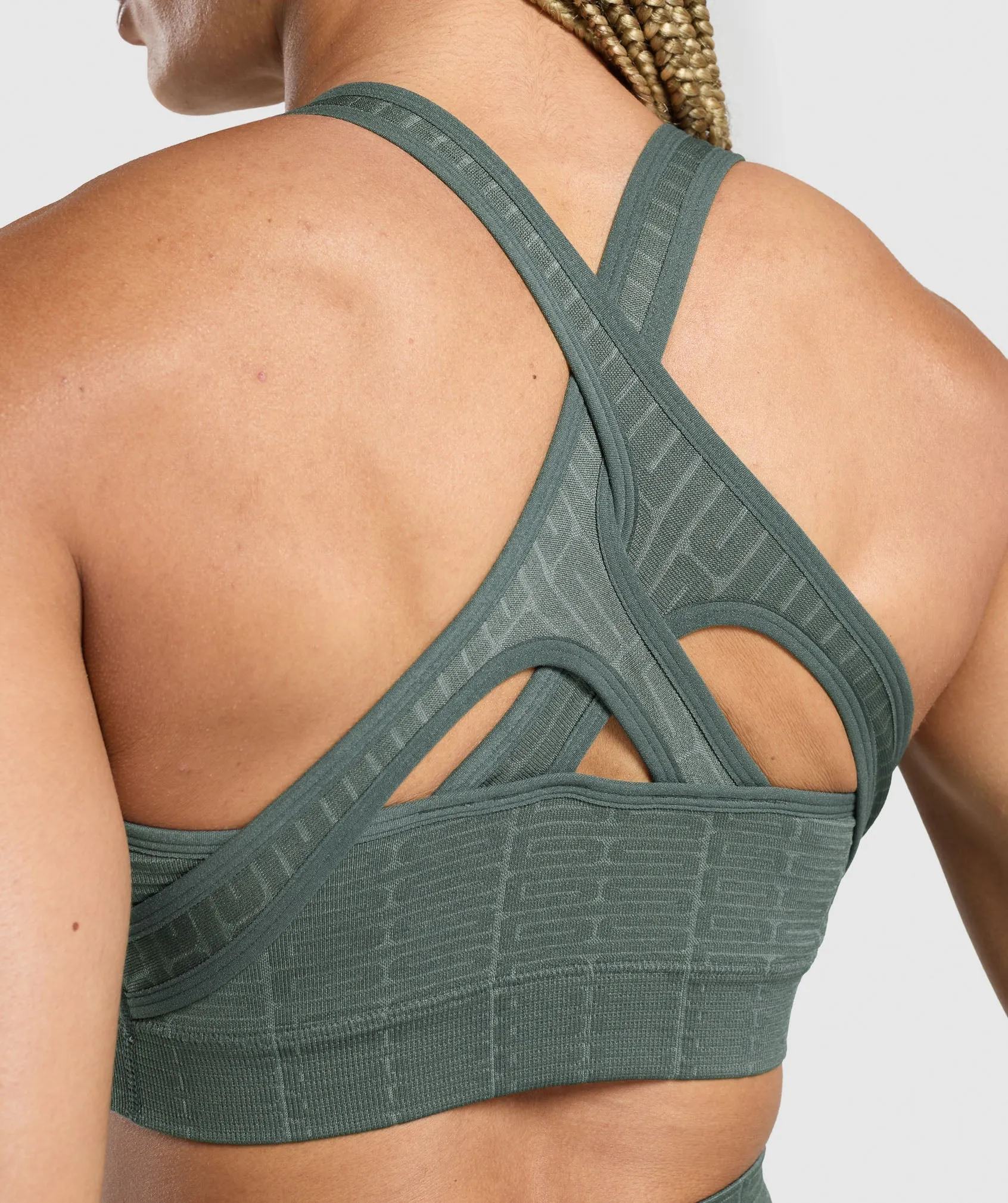 Gymshark Adapt Monogram Seamless Sports Bra - Teal