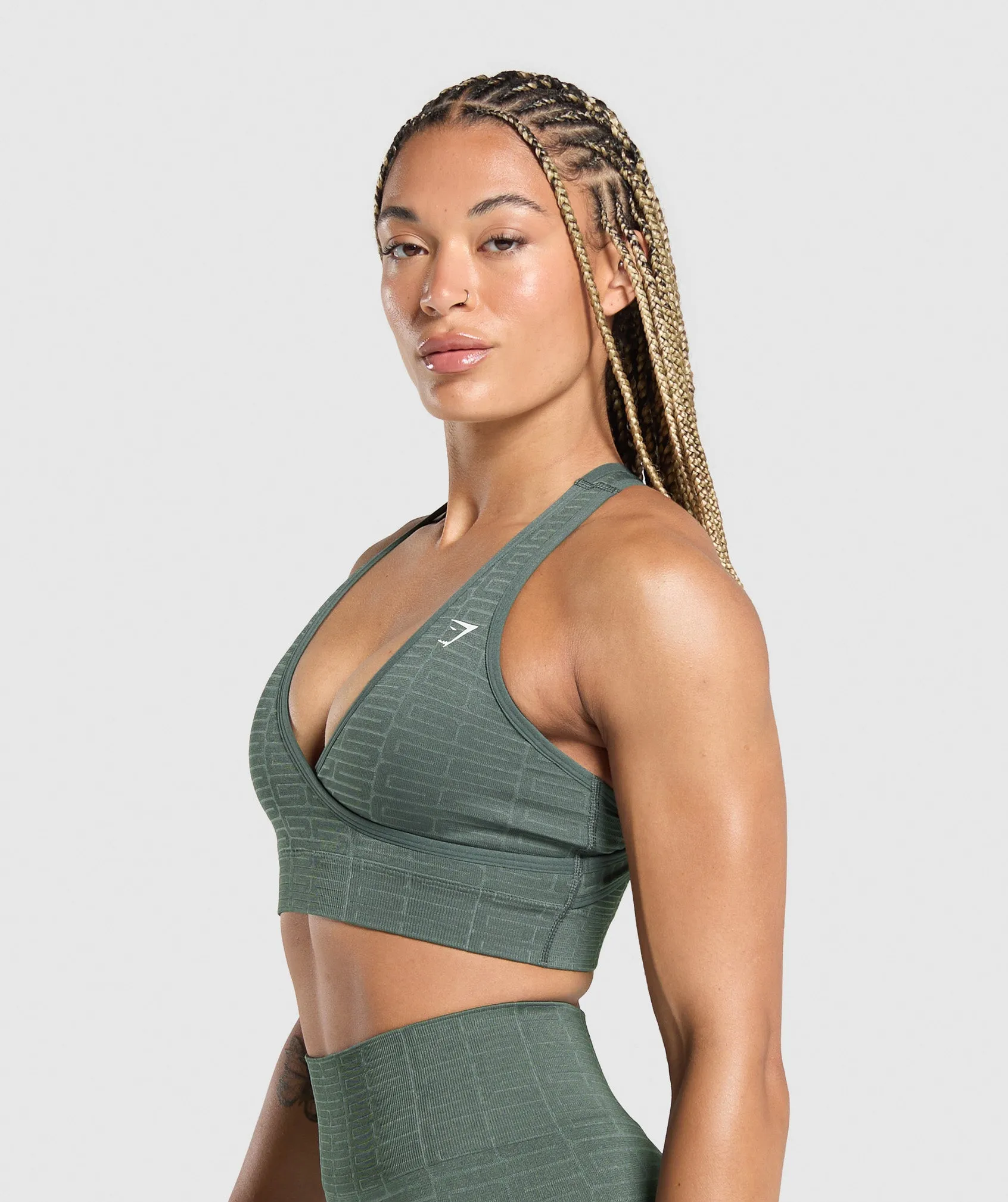 Gymshark Adapt Monogram Seamless Sports Bra - Teal