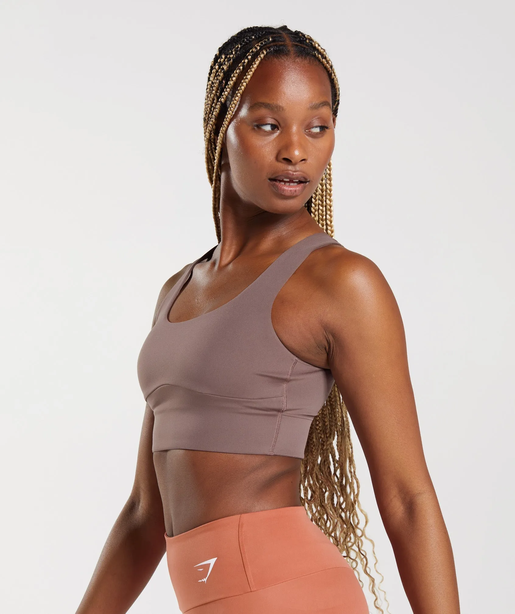 Gymshark Longline Sports Bra - Truffle Brown