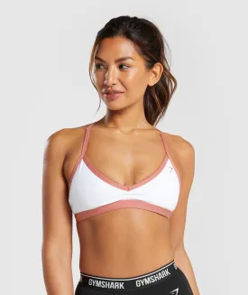 Gymshark Minimal Sports Bra - White/Classic Pink