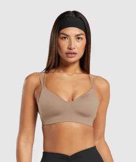 Gymshark Strappy Back Light Support Sports Bra - Mocha Mauve