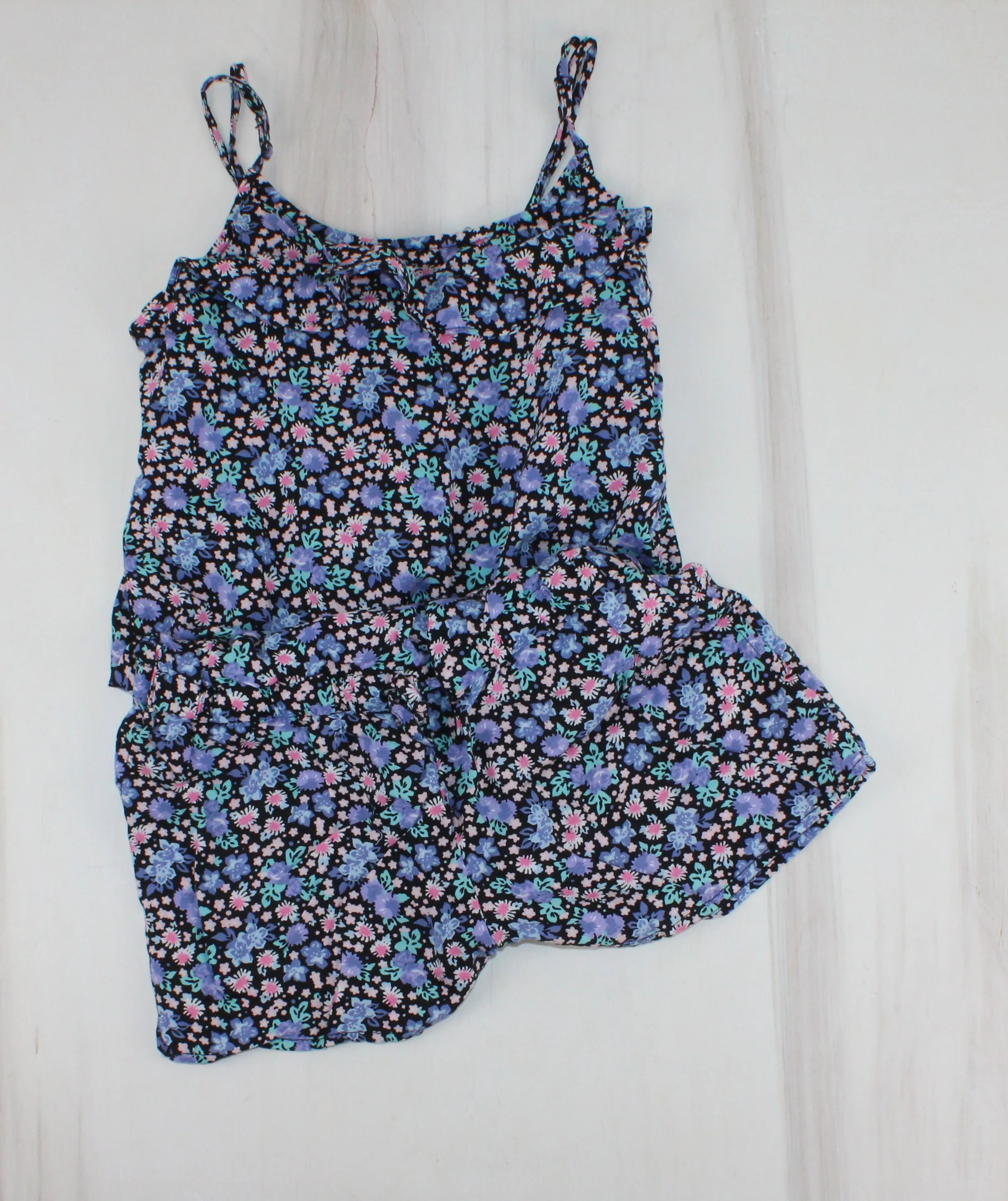 H&M FLORAL ROMPER 12/13Y PRE-LOVED