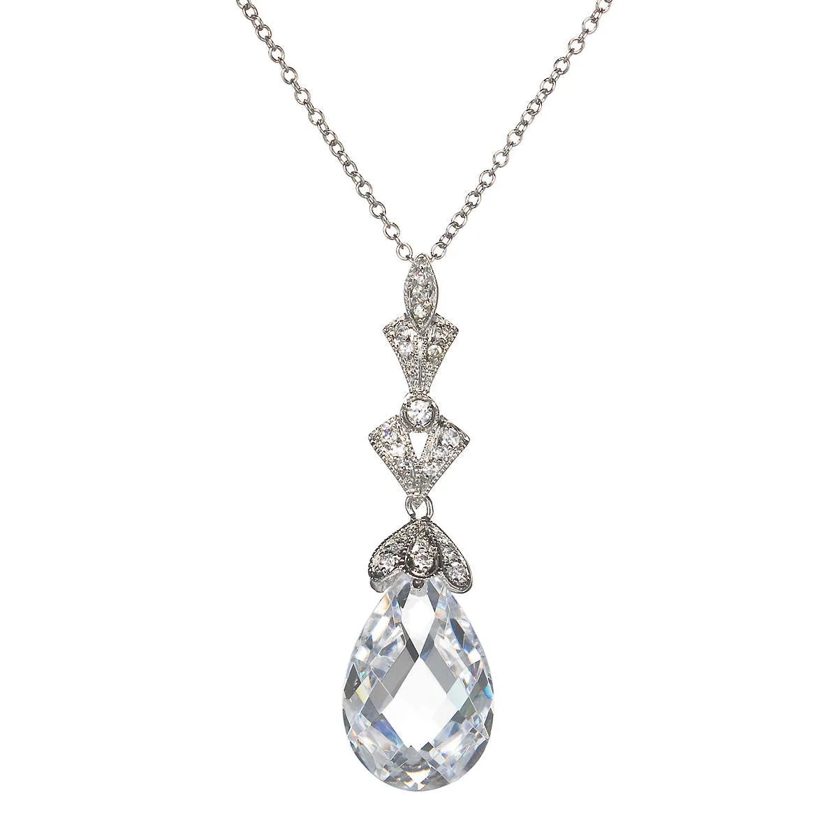 Lydia Art Deco Swarovski Crystal Pendant Necklace