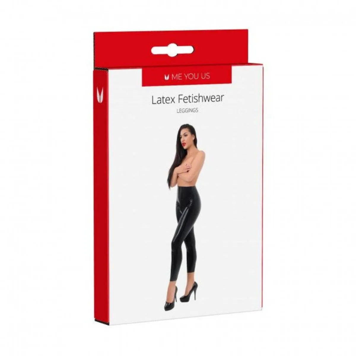 Me You Us Latex Leggings Black Large