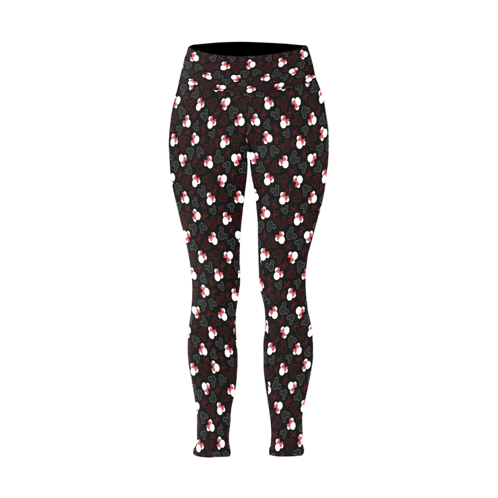 Mickey And Minnie Dots Women's Plus Size Athletic Leggings