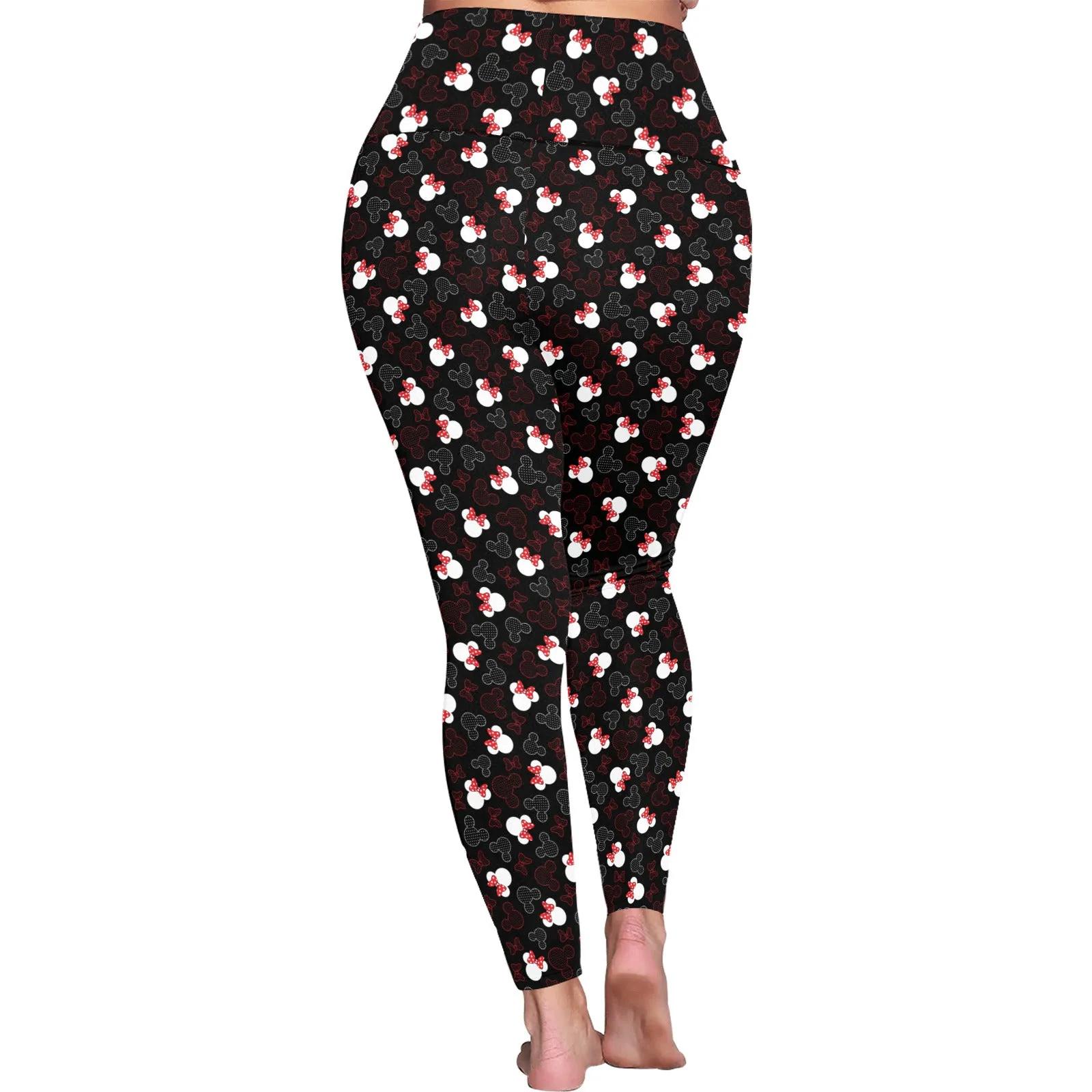 Mickey And Minnie Dots Women's Plus Size Athletic Leggings