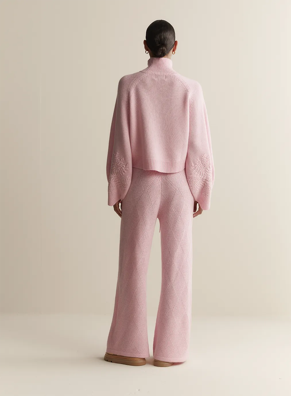 Natasha Wool Embroidery Knit | Dahlia Pink Marle