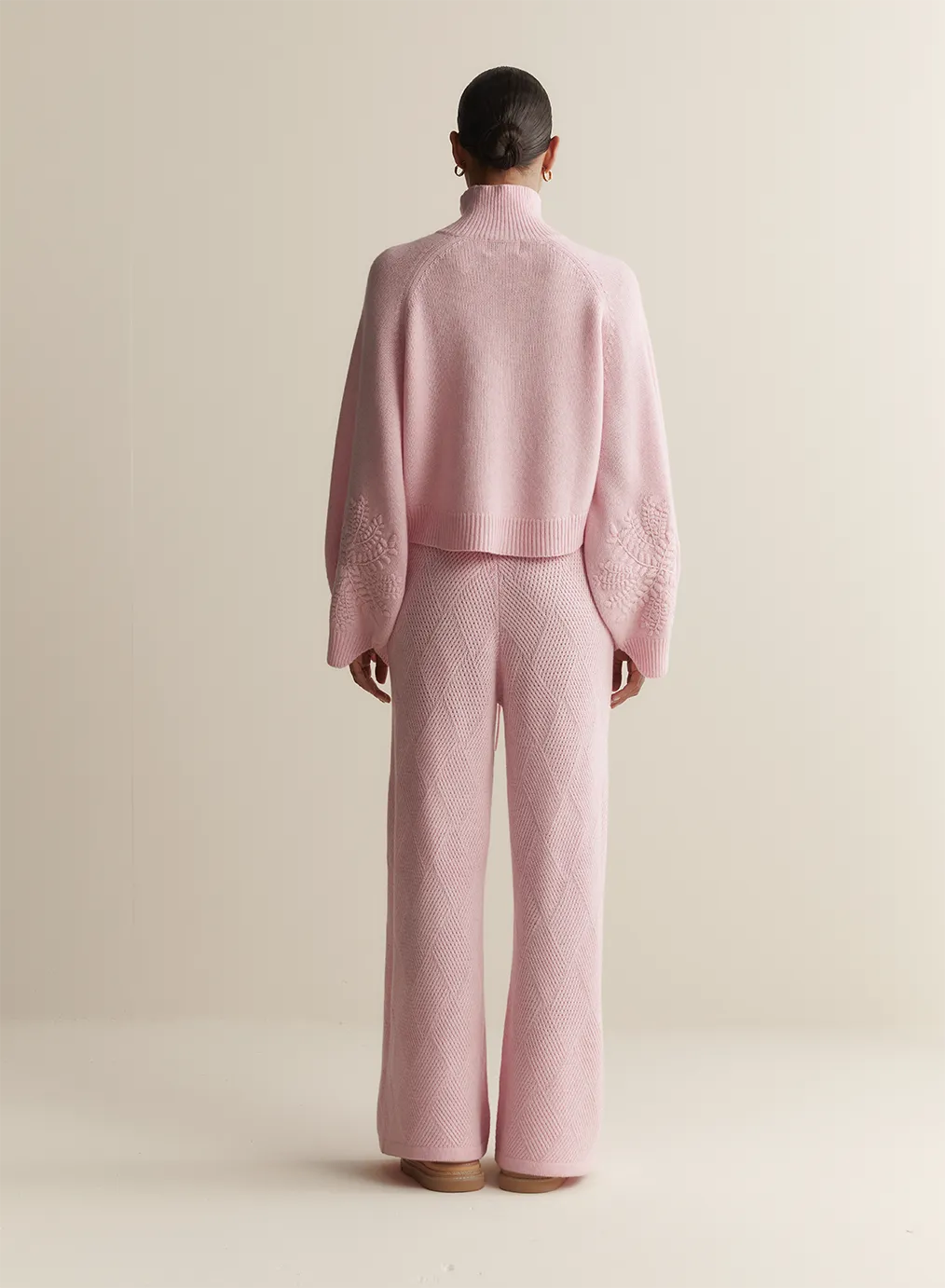 Natasha Wool Embroidery Knit | Dahlia Pink Marle