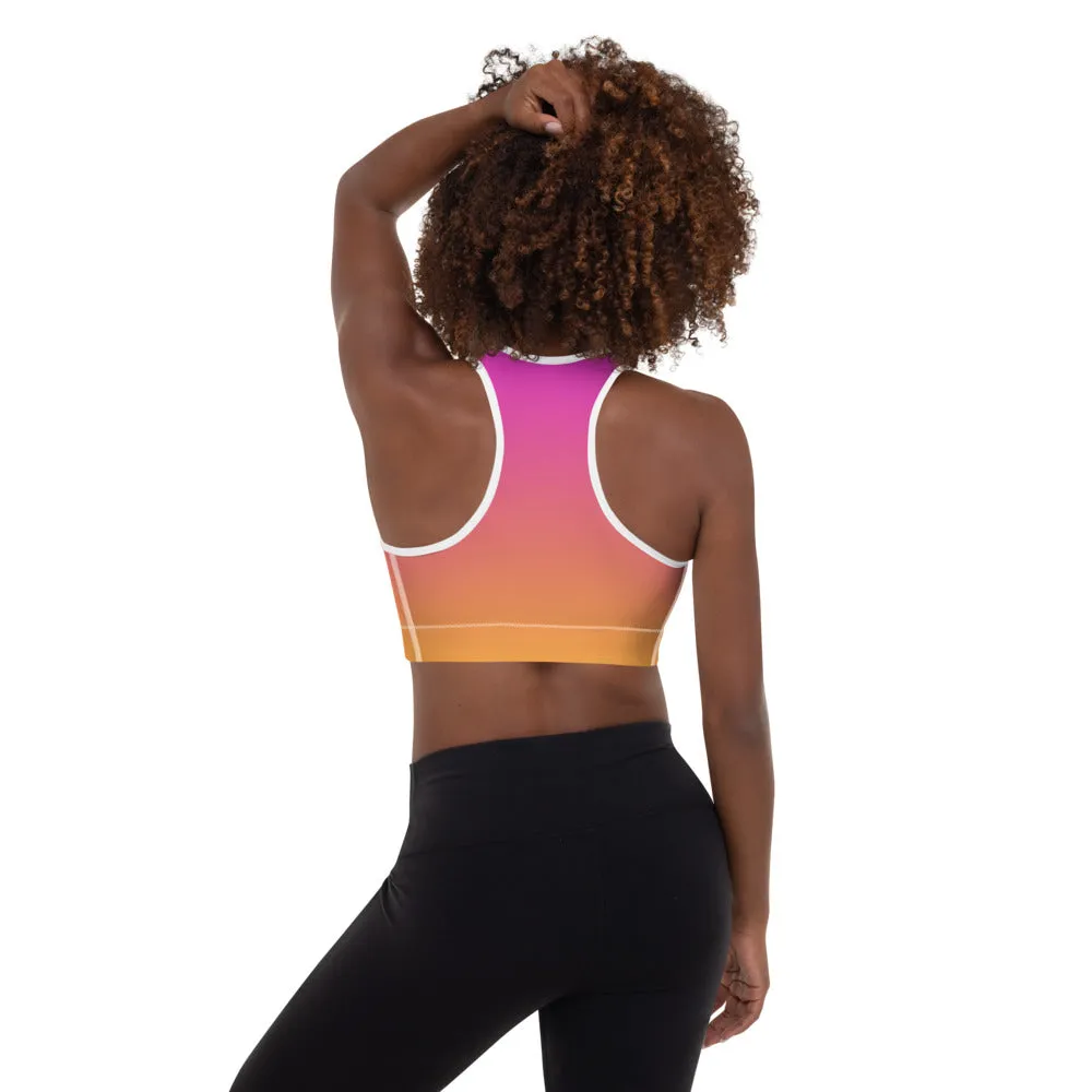 Ombre Sports Bra in Pink and Yellow