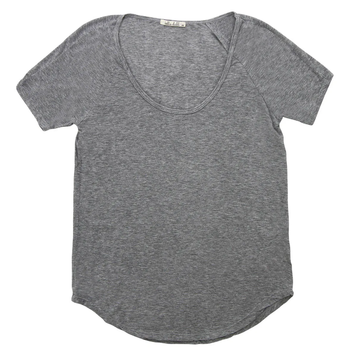 Raglan Scoop Neck Tee in Natural Grey