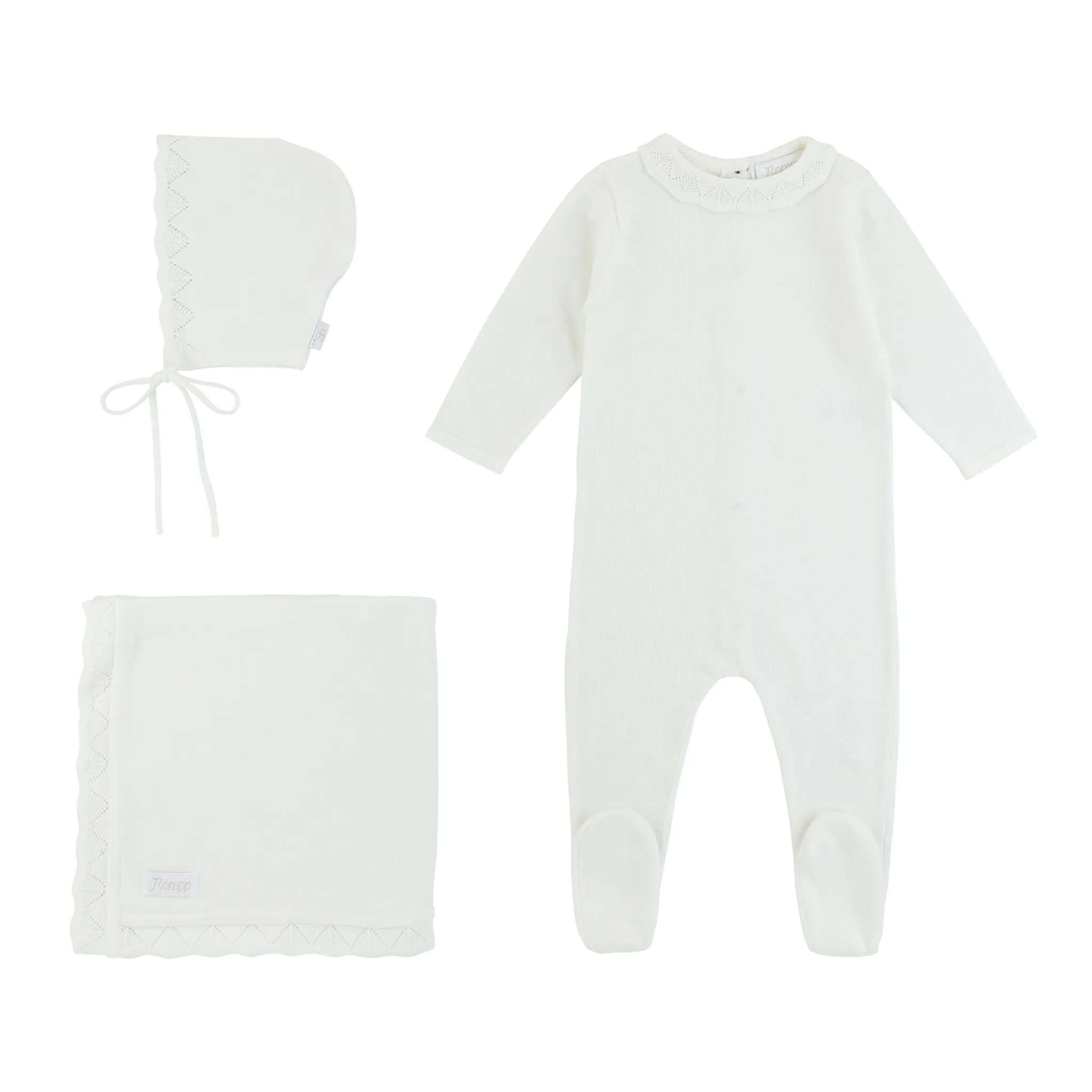 ROMPP Scallop collar Knit Onesie