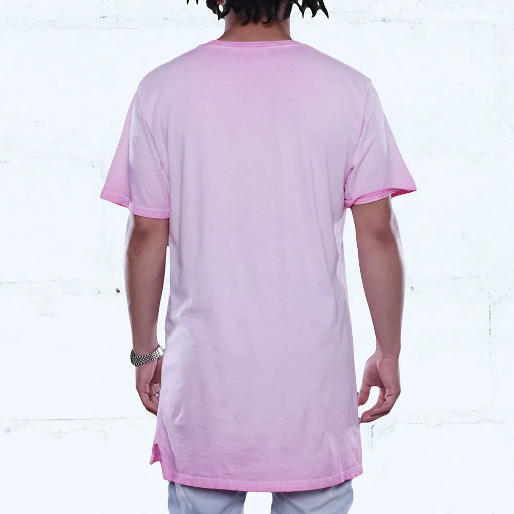 Rose Antique Wash Elongated T Shirt