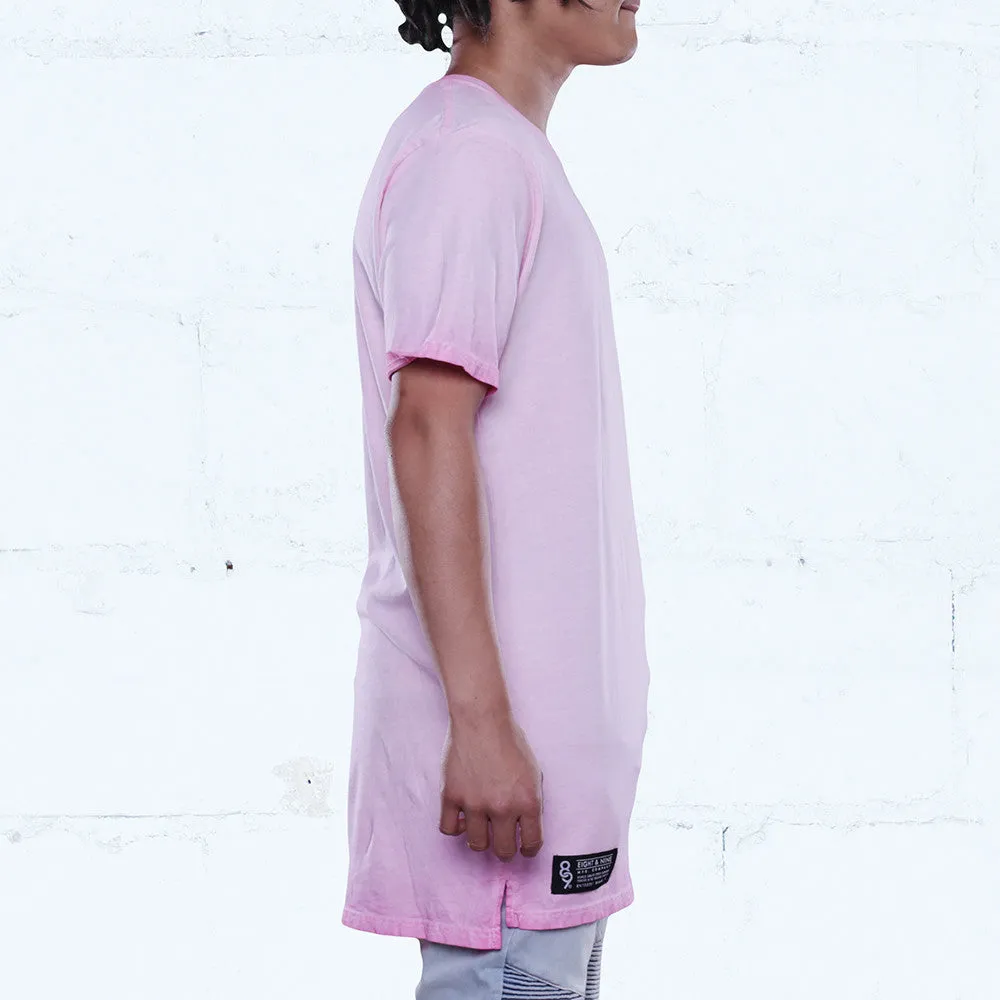 Rose Antique Wash Elongated T Shirt