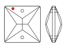 Swarovski Strass Crystal 16mm Clear Square Prism Two Holes