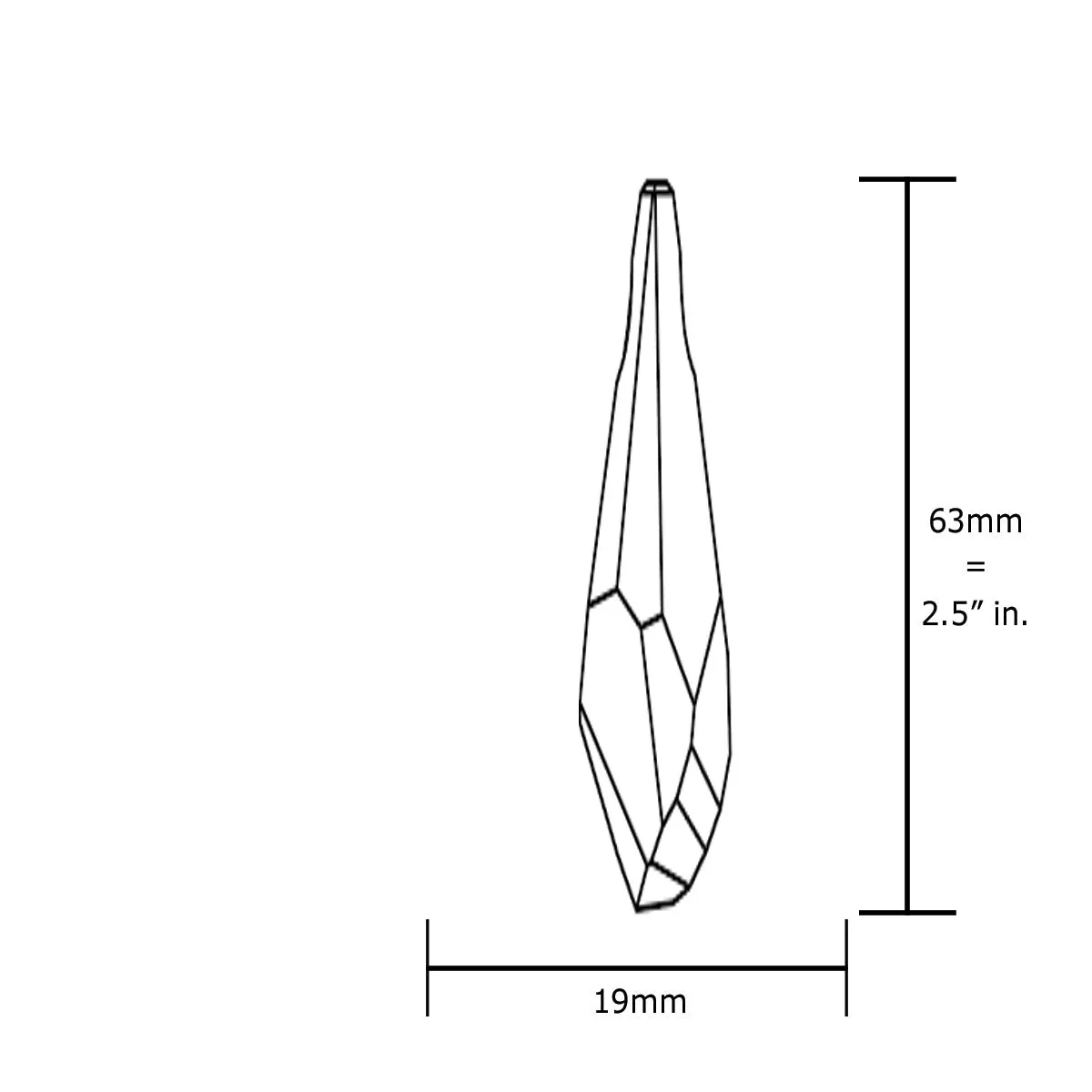 Swarovski Strass Crystal 2.5 inches Clear Polygon Drop prism