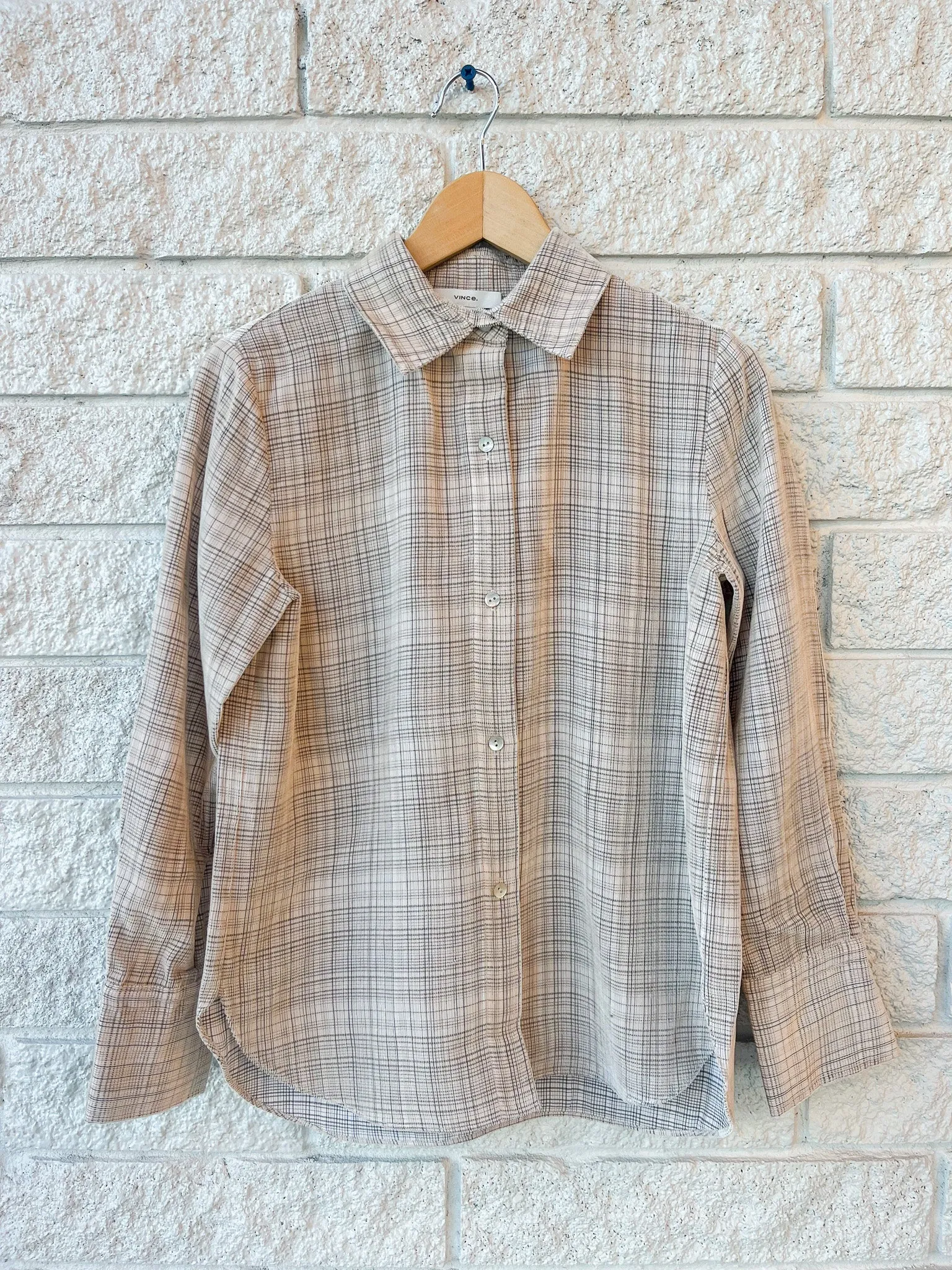 Textured Plaid Button Down Shirt