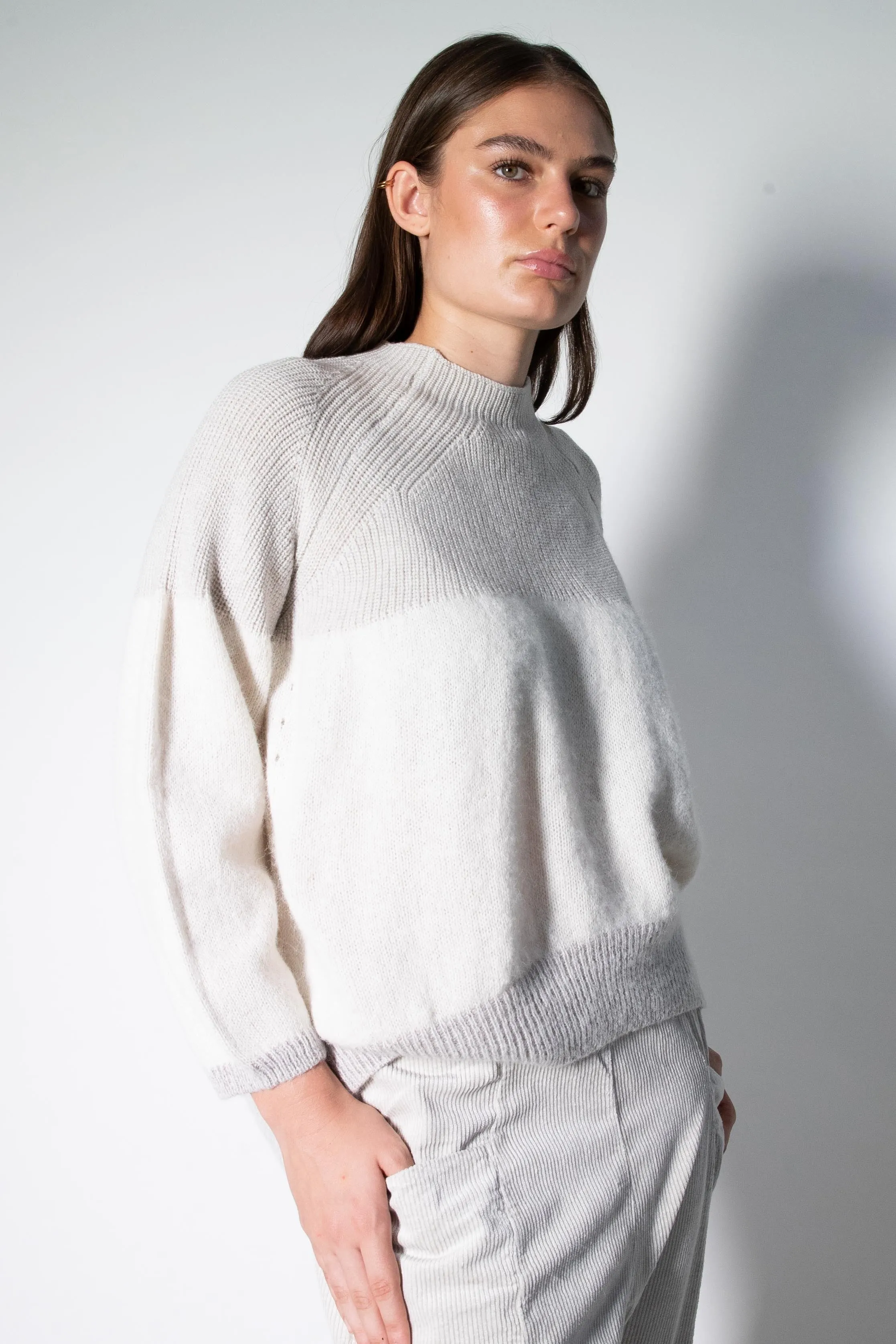 Transit Par Such Cream Contrasting Jumper